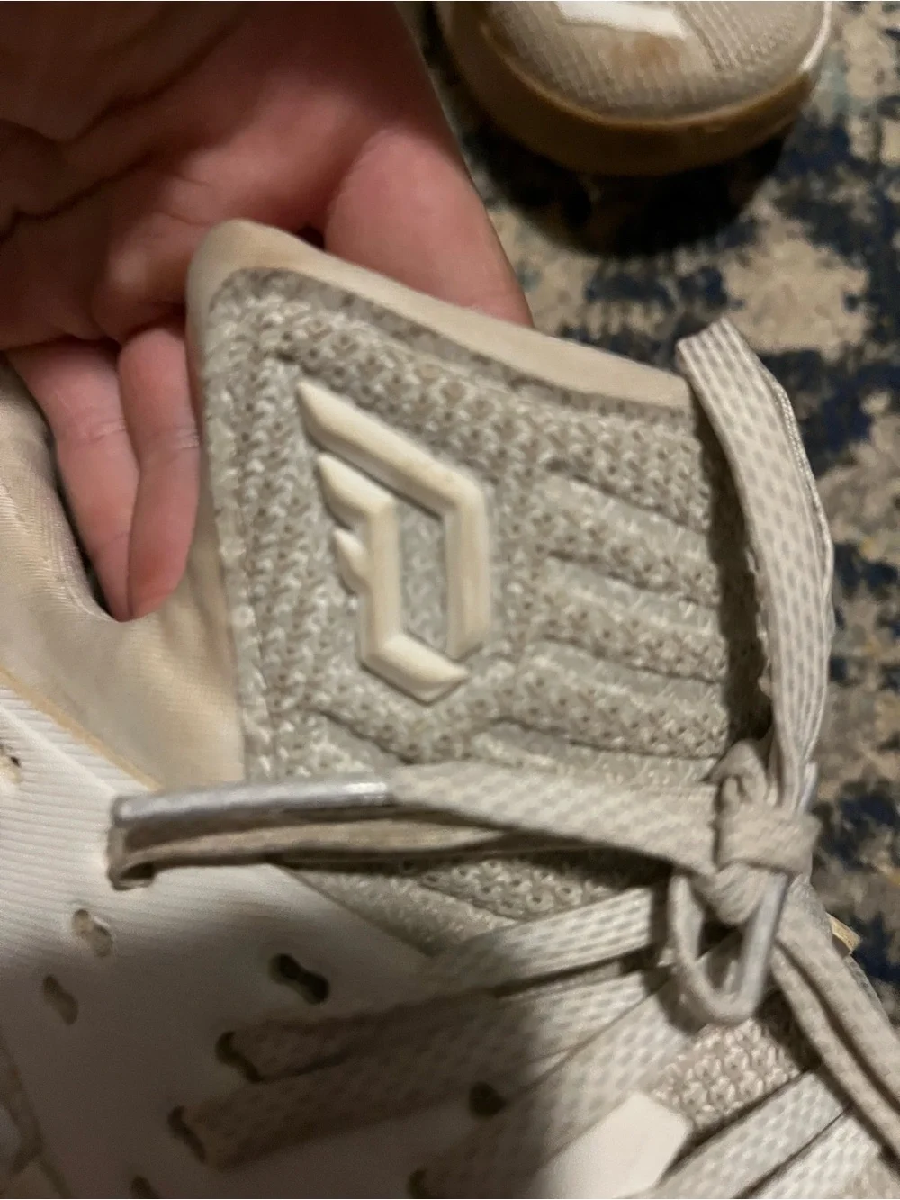 adidas Men’s Athletic Shoes in Light Gray and Cream Damien lillard 3s just dirty